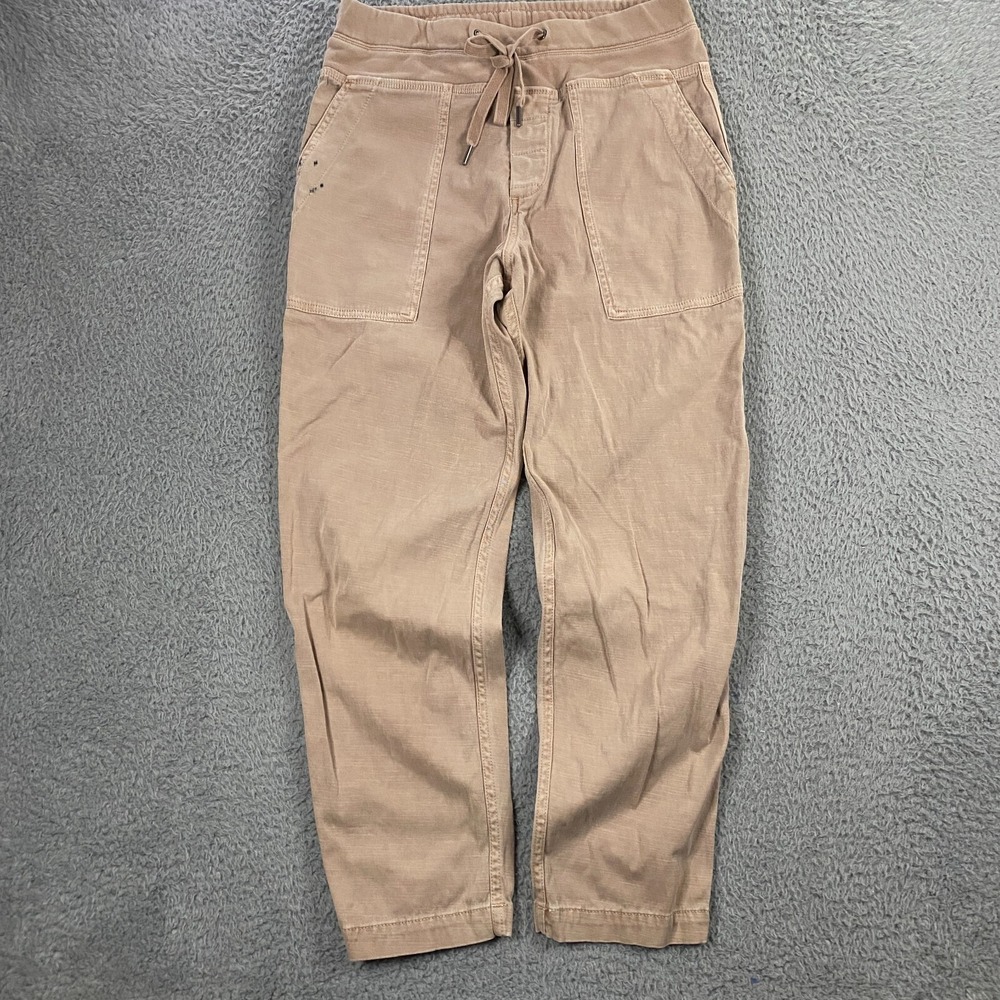 James Perse Mixed Media Pant Womens Small, 1 Pink Sand Cotton Contrast Waist